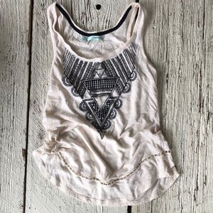 Maurices tank sz small . Ivory with black detail